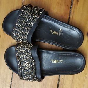 Original wide width used chanel sandals